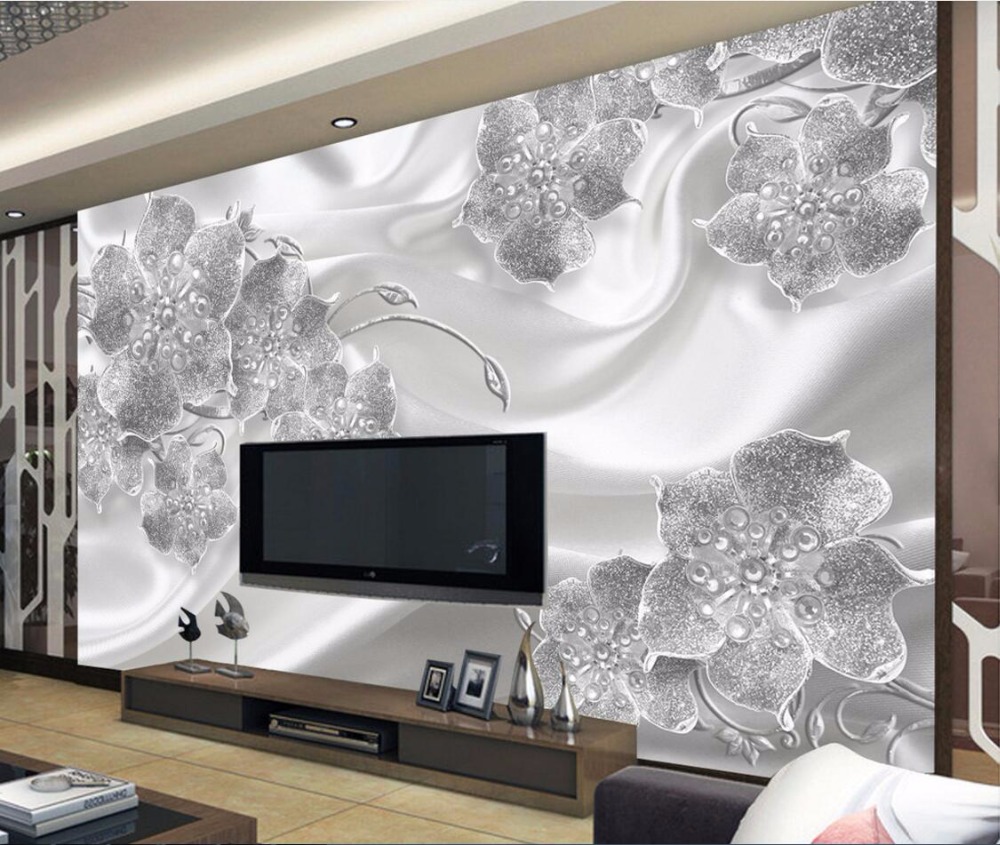Beibehangカスタム写真の壁紙3d壁画ウォールステッカー現代のシンプルなジュエリー花シルク壁画テレビ の背景papelデparede デparede 壁紙3d壁画papelデparede Gooum