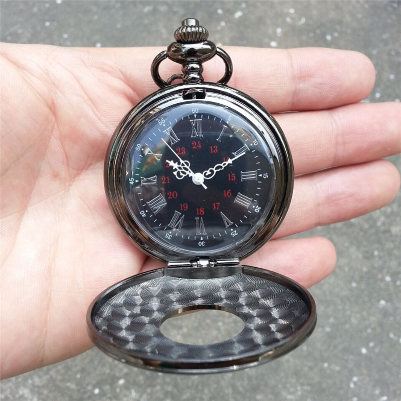 free shipping 2015 New top sale gun black Roman numerals Vintage watch Quartz Pocket Watch With