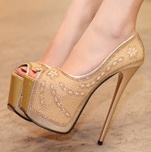 34 Women Summer Pumps Girl New Fashion Trend Rhinestone Sandals Student Platforms Thick Bottom Shoe Female 20CM Ultra High Heel