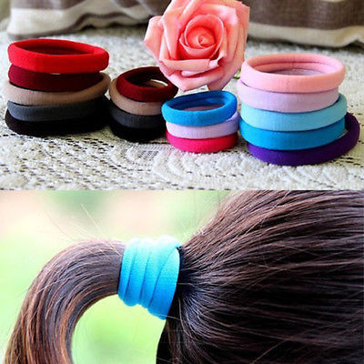 10 X Random/Black Headwear Women Lady Girls Elastic Hair Rope Ring Hairband Ponytail Holder Hair Band Accessories