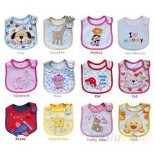 Wholesale Baby Girl Boy Towel Saliva Waterproof New Kids Cartoon Pattern 3 Layer Toddler Lunch Bibs