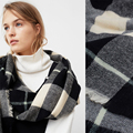 Scarfs Women Plaid Knit Scarf Shawls Fashion Women Cotton Polyester Women Winter Scarves Brand
