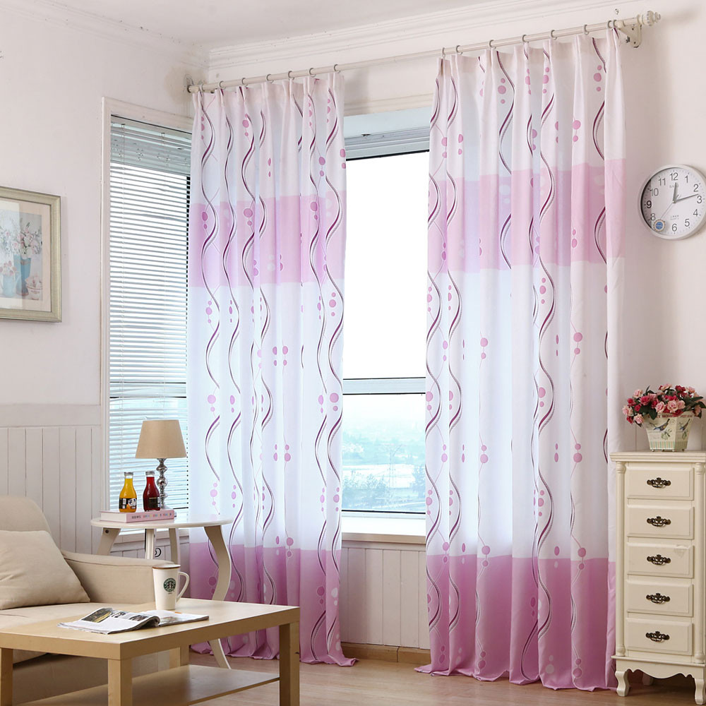 2019 Fresh Purple Print Sheer Window Curtains Half Shading Children Balcony Window Blackout Curtains For Living Room Bedroom Gordijn From Windomfac