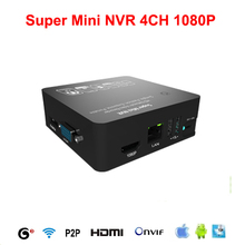 Onvif Super Mini NVR 4ch Portable Full HD 1080P P2P Network surveillance Video Recorder 3G WIFI