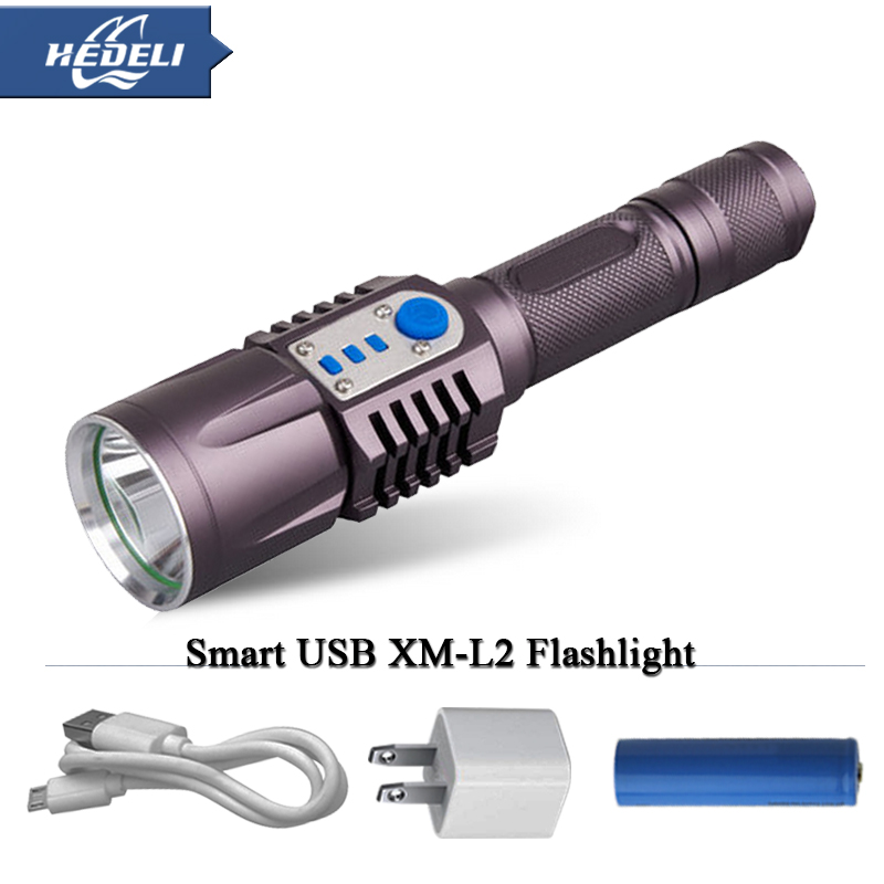linternas 3800 lumens cree xm-l2 flashlight LED XML T6 L2 flash light USB Intelligent hunting equipment flashlights HW516