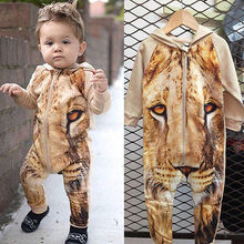 Retail 0-2 years baby winter romper high quality soft cotton lion rompers baby climbing clothes lion romper baby jumpsuit A211