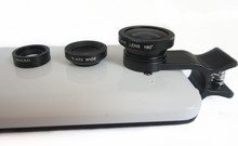 3 In 1 Universal Clip camera Mobile Phone Lens Fish Eye Macro Wide Angle for iphone