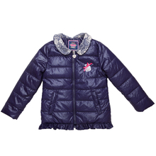 girls coat lace collar polka dot pattern delicate pearl design children winter outwear sweet girls jacket