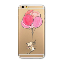 Phone Case Cover For iPhone 6 4 7 Ultra Soft Silicon Transparent Cute Girl Flowers Animals