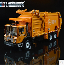 Sanitation trucks Garbage trucks 1:24 car model diecast alloy origin kids toy KDW 625040 Trailer Kaidiwei gift boy 3 color