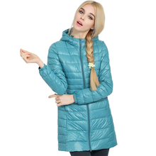2016 Top Quality Brand Ladies Long Spring Autumn Overcoat Women Ultra Light 90% White Duck Down Coat With Bag ladies’ Jackets