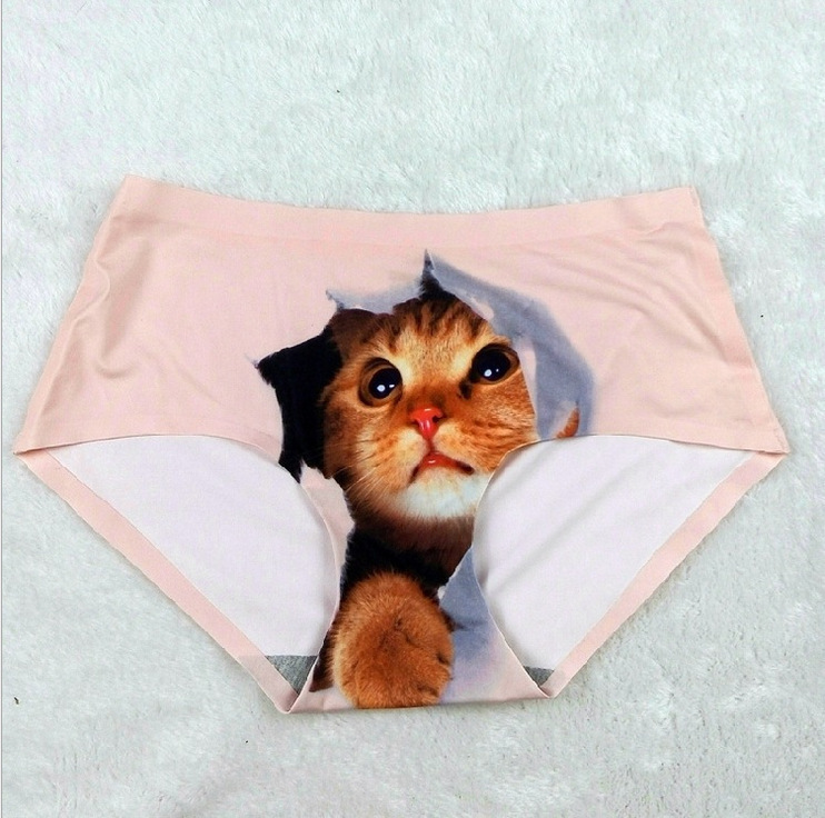 Sexy Seamless 3d underwear women briefs Cats Print women panties female pink underwear Panty Sexy Panties