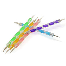 Cheapest 2014 New 5pcs Mix Colors 2 way Dotting Manicure Tools Painting Pen Nail Art Paint