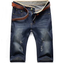 New five-minute shorts jeans summer hole straight men’s fashion restoring ancient ways denim pants