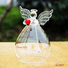 Christmas Handmade Japan Wedding Decor Gift For Guests Married Glass Angel With Red Heart Wind Beautiful Gift Car Pendant