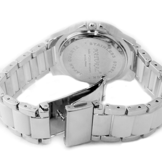 FW830G PNP Shiny Silver Watchcase White Dial Ladies Women Ceramic Bracelet Watch