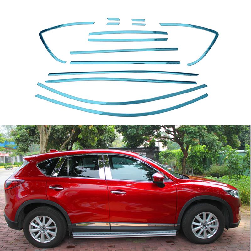 14/22Pcs/Set Full Window Trim Decoration Strips Stainless Steel Car Styling For Mazda CX-5 2013 2014 2015 Accessories