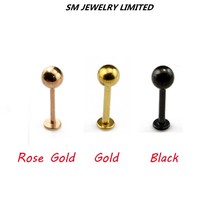 SHUIMEI 1PC Anodized Labret Lip Ring 316l Surgical Steel Barbell Body Piercing Jewelry