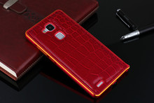 2015 New Aluminum+crocodile Leather Armor Case For Huawei Mate 7 Cell Phone Hard Case Cover Mobile Phone Accessories