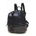 Korean Style Trendy New Backpack Women Edgy Rivets Soft Leather Bag Bottom Zipper Ornament Travel Bag