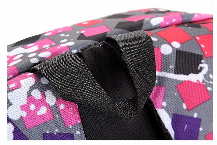 Fashion grid shape women nylon backpack girl school bag Casual Travel bags (19)