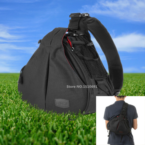 Caden K1 Camera Bag Case Waterproof Messenger Shoulder Bag Video Portable diagonal Triangle Carry Case Black 600D 7D 5DII 60D