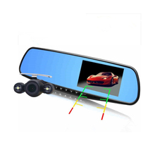 Hot 4.3 inch Full HD 1080P Car Mirror DVR Dual Lens Front And Back Camera For Car Rear View Mirror Car Camera DVR Video Recorder