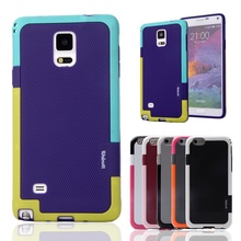 Candy Double Color ARMOR Soft TPU Hybrid Back Case For Samsung Galaxy Note 4 N9100 N910F N910X Shockproof Cell Phone Cover Bags