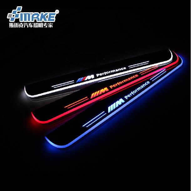 Фотография New arrival 2pcs excellent Car style Led moving door scuff, car pedal, door sill plate steps light for bmw x1 E84 2011 to 2015