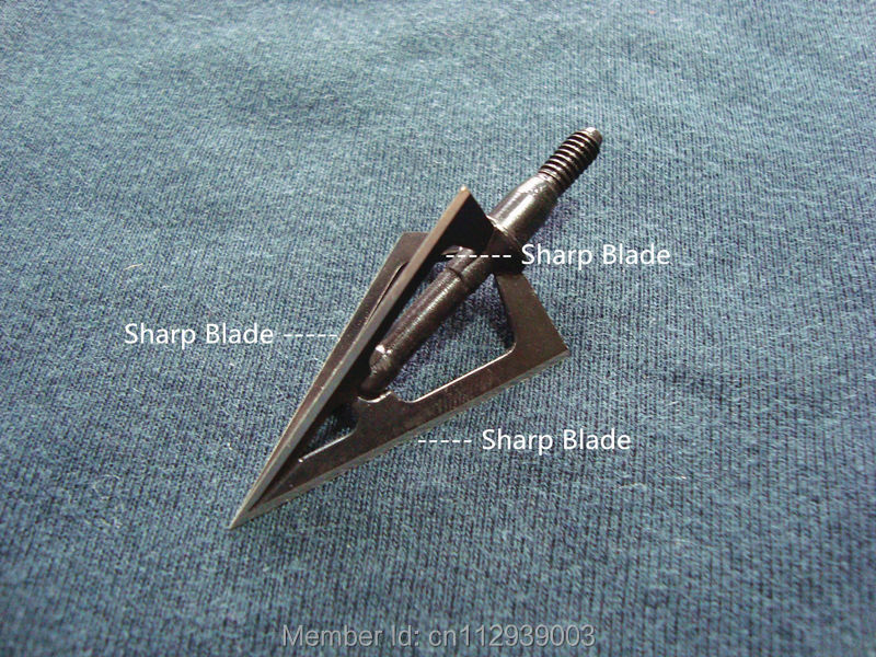 Free shipping High quality steel 125 grain 6 Pcs arrowhead broadheads hunting arrow heads 3blades for
