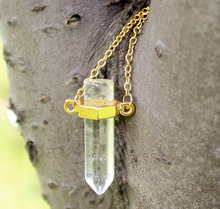 DIY Raw quartz necklaces natural stone transparent crystal necklaces manual sewing fine jewlery Reiki Healing Pendant