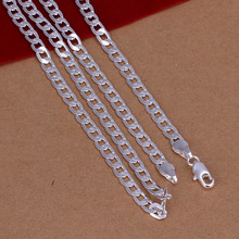 Free Shipping Wholesale 925 Silver Necklace Pendant Fashion Sterling Silver Jewelry 4mm 16 30 Sideways SMTN132