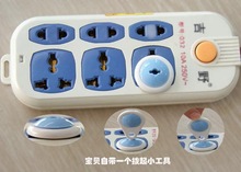 Socket Protection Children Care Electric Shock Hole Electrical Security Plastic Safe Lock Cover Both feet Baby