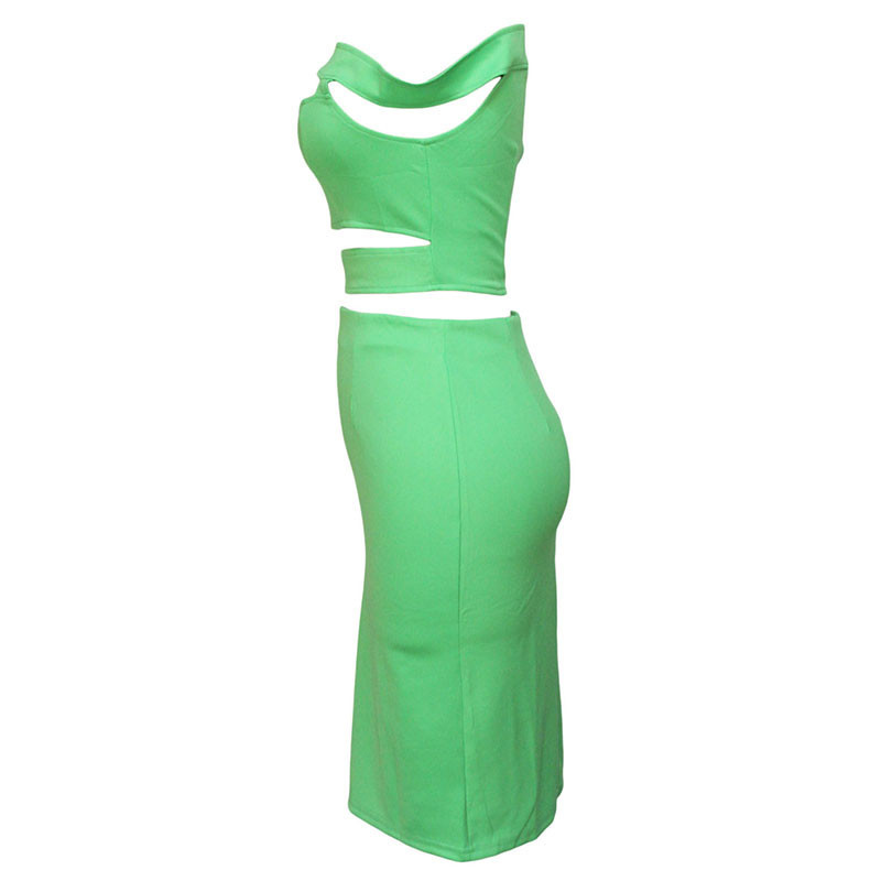 Green-Chic-Cutout-Off-Shoulder-Skirt-Set-LC22185-1-26755