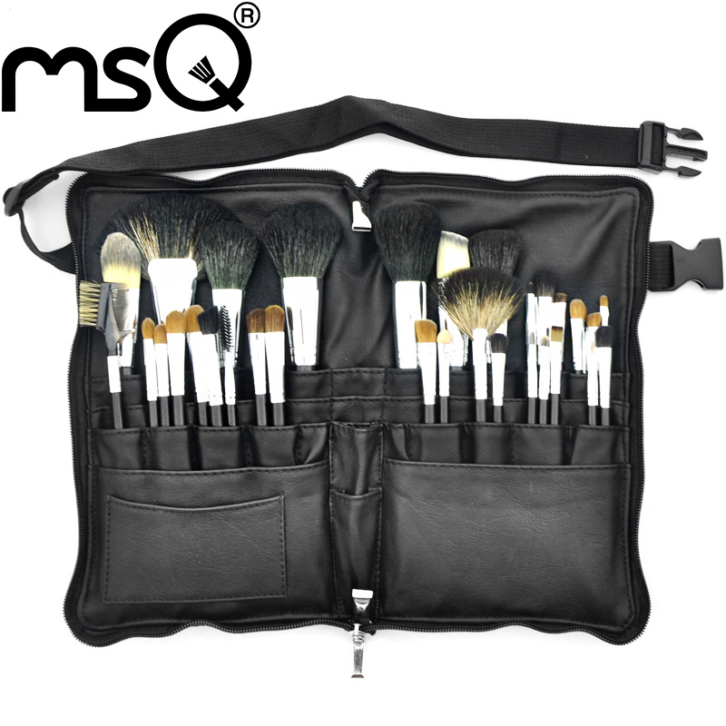 Free Shipping 2015 Hot MSQ Brand Professional Goat Hair 32pcs High Quality Makeup Brushes SetWith Belt