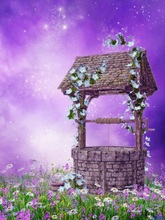 Photo Background Photography Backdrop Wedding Digital Printing Purple Morning Glory Old Wells Wildflowers For Studio