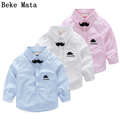 European Style Boys Shirts Kids 2016 Autumn Long Sleeve Boys Shirts For Children Beard Tie Baby