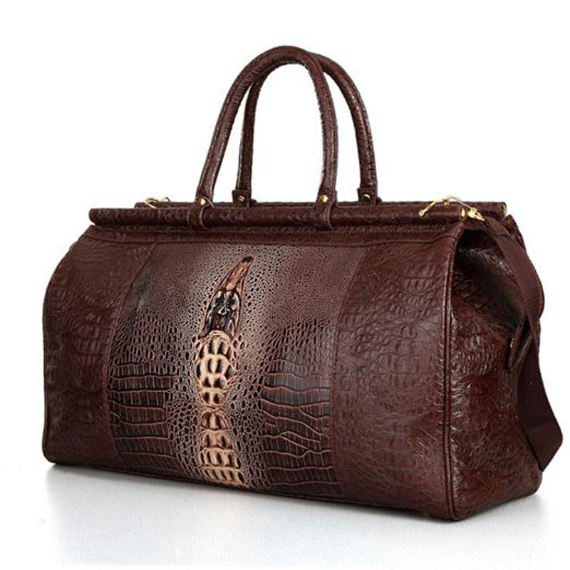 P002 black Tote Crocodile Pattern Bag,Crocodile Handbag,Travel Duffel Bags,Designer Duffle Bag ...