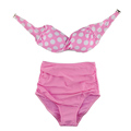 Brazilian Swimsuit Women Swimwear Bandeau Push Up High Waist Bikini Set Polka Dot Bathing Suits Plus