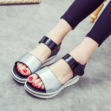 Comfortable Women Sandals 2016 Summer Casual Students SHOE Height Increasing platform Sandals Soft Leather sandalias feminina