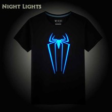 Kids clothes summer sport t shirt night lights outerwear teenage noctilucence shirt Boys short sleeve Children