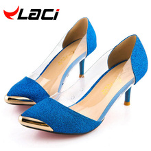 brand spring summer Silver med women wedding Shoes Low Heel Woman Pumps 6.5cm Pointed toe Pump red bottoms zapatos mujer tacon