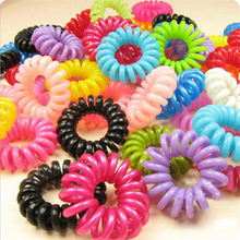 20pcs/lot Telephone Wire Line Cord Invisi Traceless Hair Ring Gum Colored Elastic Hair Band For Girl Hair Scrunchy Children’s