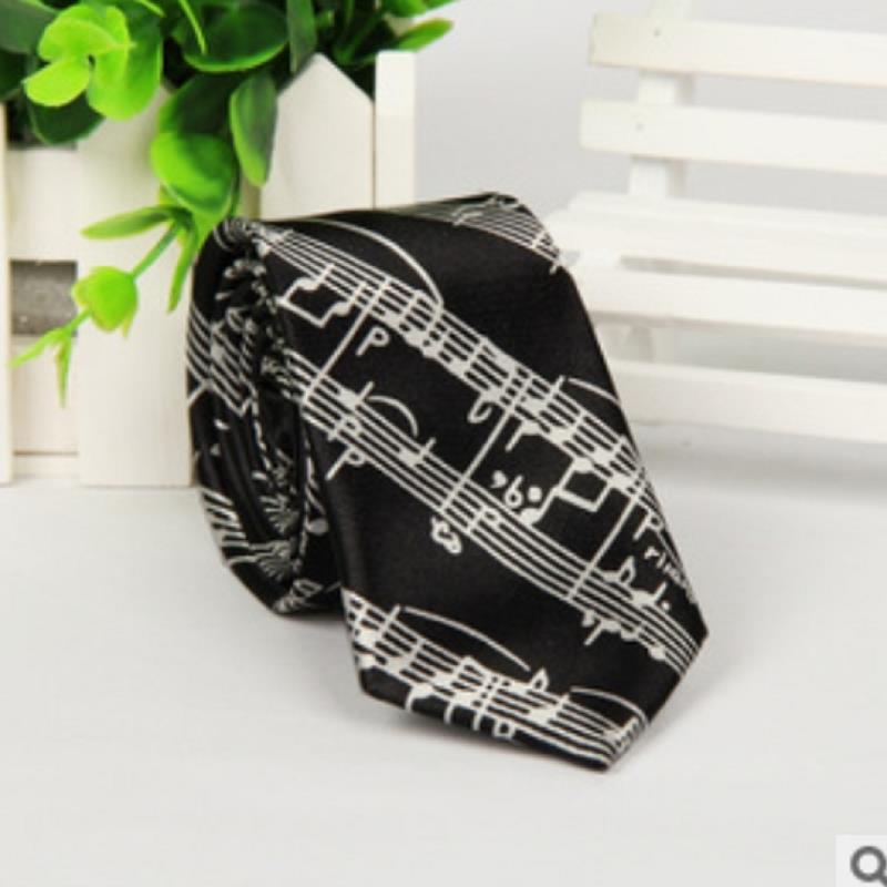 brand ties gravata corbatas Black white sheet music man 5cm Narrow necktie wedding dress pajaritas hombre