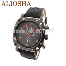 ALIOSHA wholesale men s big face wirstwatches V6 fashion leather strap quartz watch sports wrist watches
