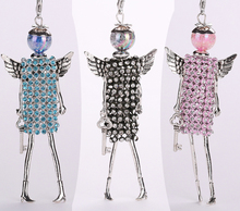New Rhinestone Fashion Nickel free doll Pendant Necklace Jewelry lovely hot popular Angel wings doll necklace free shipping