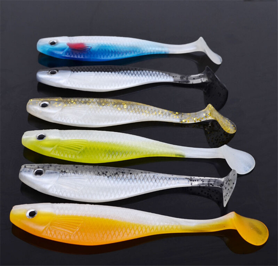 New 6pcs Mixed Colors Soft Plastic Lures Fishing Lure Soft Bait Tackle11.5CM/12G S116in Fishing
