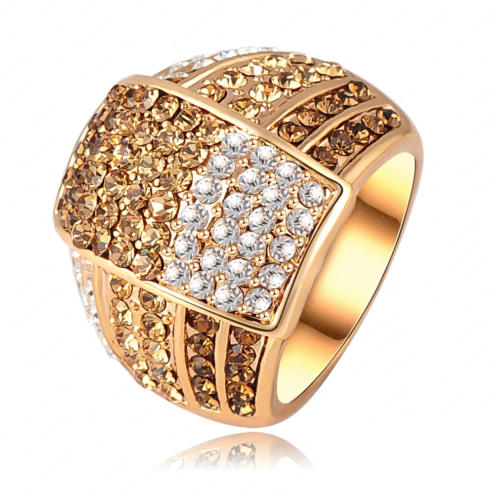 Trendy New Jewellery Ring 18K Gold Plated Women Rings Made With Genuine SWA Element Austrian Crystal