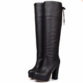 ENMAYER New2016 Gothic Punk Shoes Cosplay Boots Knee High Heel