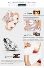 LZESHINE Bijoux Wedding Ring 18K Rose Gold Plate with Heart Shape Cubic Zirconia Romantic Rings Aneis